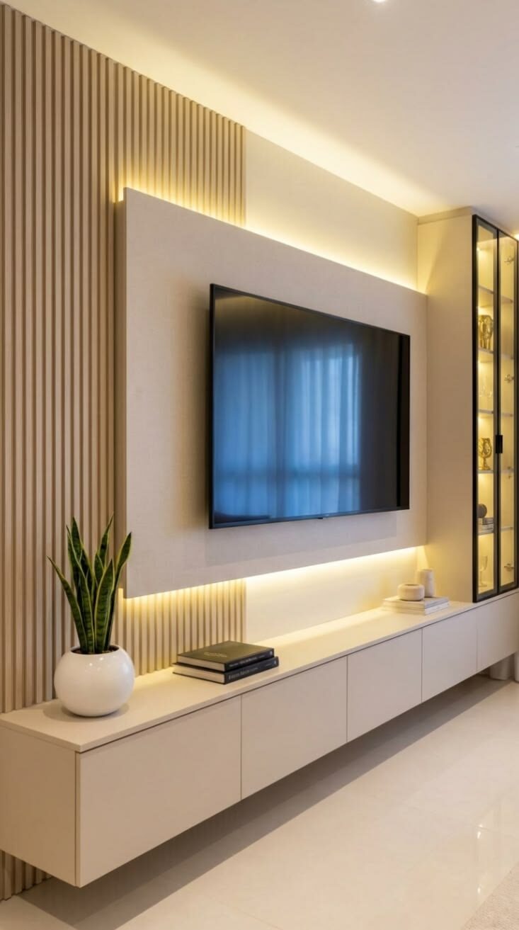 Media Wall & Feather Walls project by Lasani Interior Decor in Bahawalpur