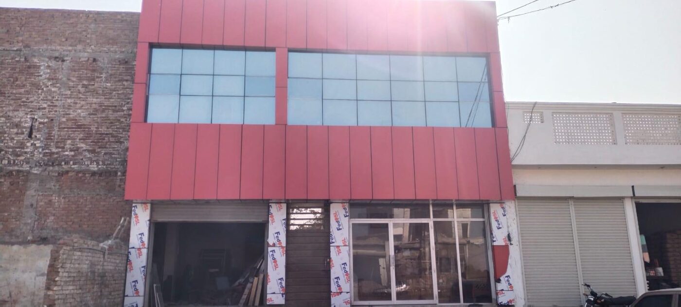 Aluminum Cladding & Front Elevation project by Lasani Interior Decor in Bahawalpur