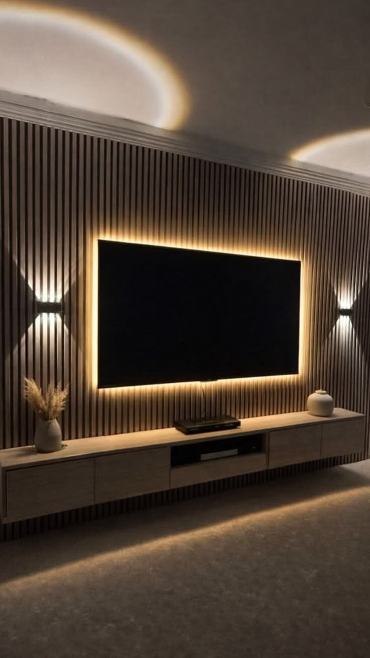 Media Wall & Feather Walls project by Lasani Interior Decor in Bahawalpur
