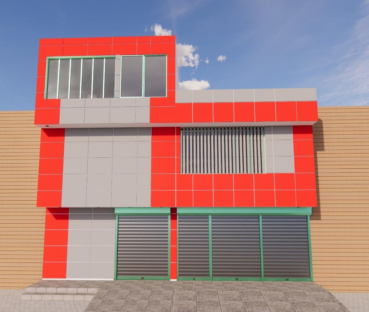Aluminum Cladding & Front Elevation project by Lasani Interior Decor in Bahawalpur