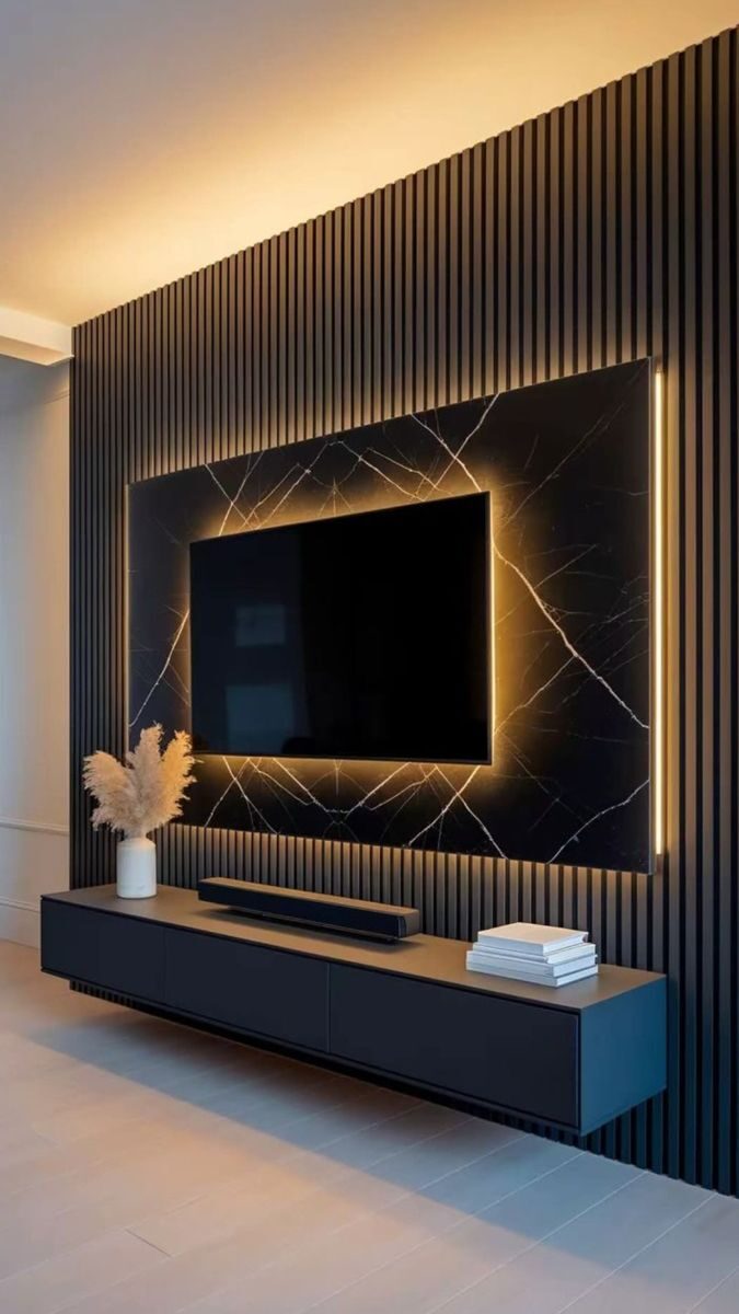 Media Wall & Feather Walls project by Lasani Interior Decor in Bahawalpur