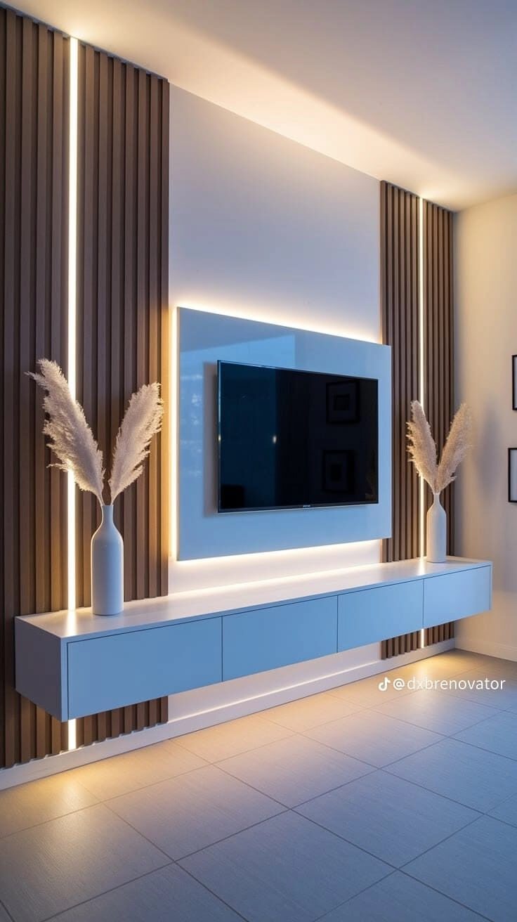 Media Wall & Feather Walls project by Lasani Interior Decor in Bahawalpur